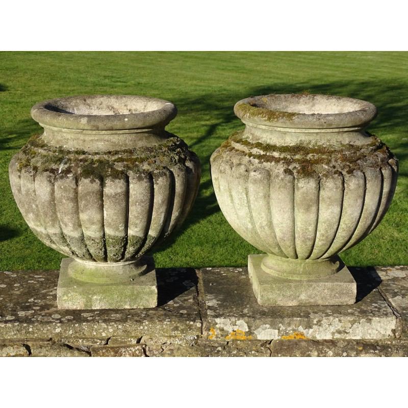 Weathered Large Garden Urns (Pair)