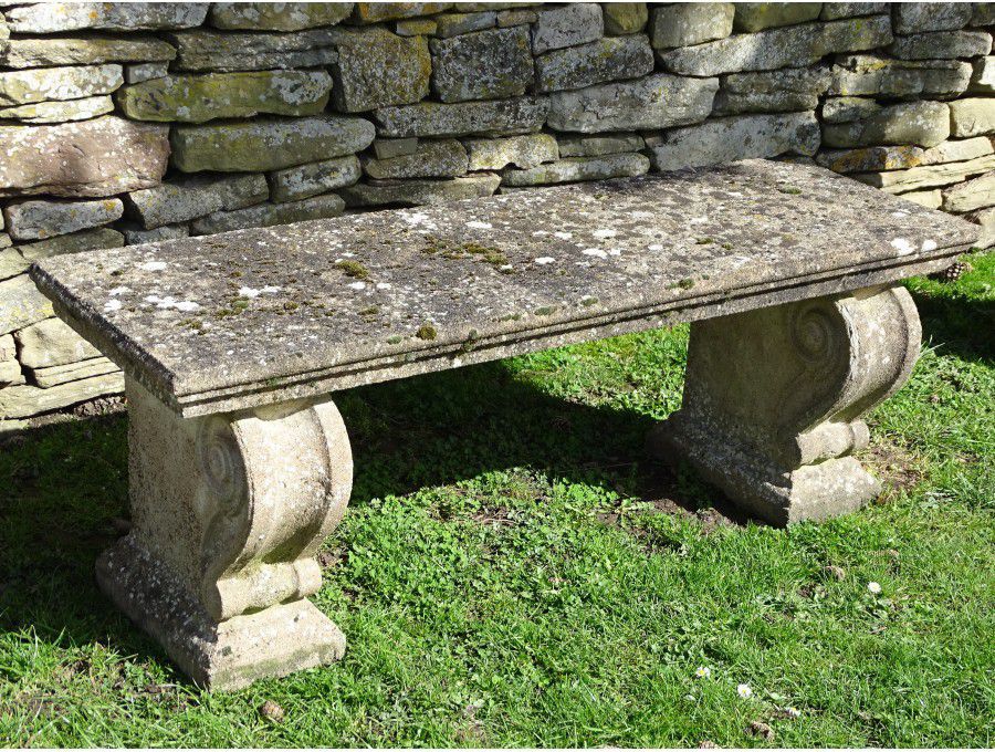 Vintage Composition Stone Bench