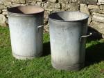 Vintage Galvanised Planters (Pair)