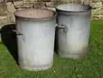 Vintage Galvanised Planters (Pair)