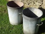 Vintage Galvanised Planters (Pair)