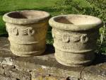 Weathered Round Planters (Pair)