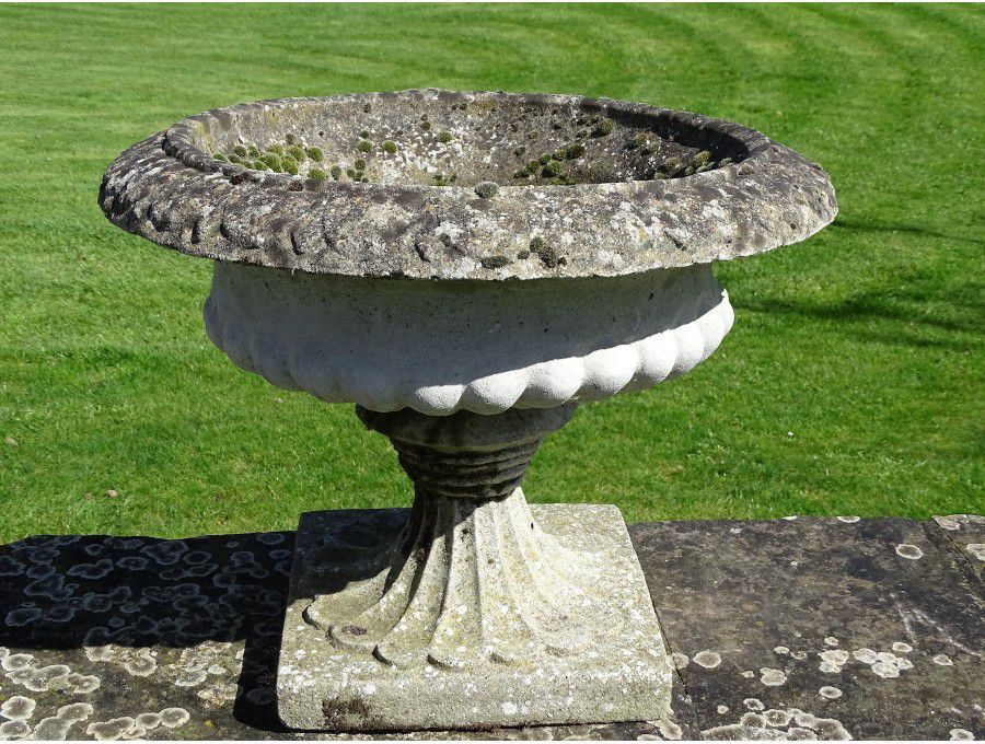Weathered Tazza Garden Urn