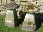 Antique Limestone Staddlestones, Two