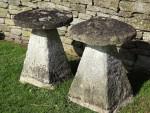 Antique Limestone Staddlestones, Two