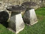 Antique Limestone Staddlestones, Two