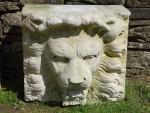 Carved Stone Lion Masks (Two)