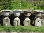 Weathered Garden Urns on Bases (Set of Four)