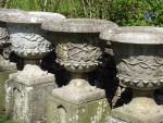 Weathered Garden Urns on Bases (Set of Four)