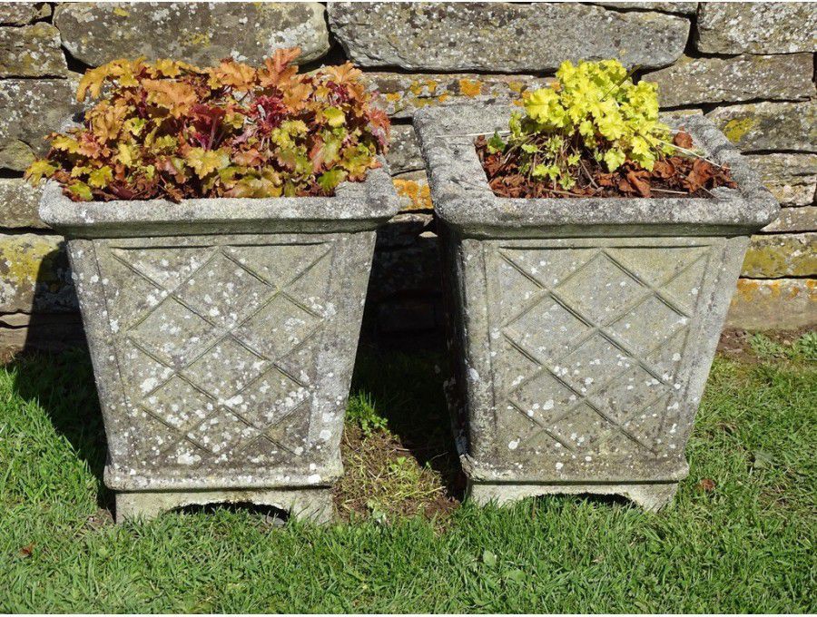 Square Lattice Planters (Pair)