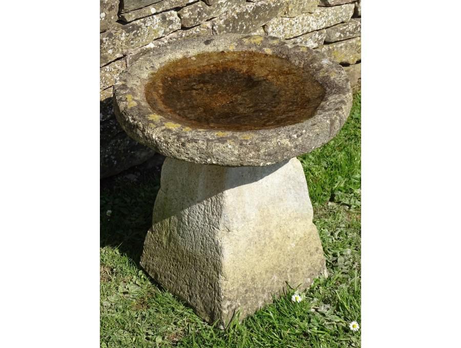 Weathered Stone Birdbath