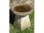 Weathered Stone Birdbath