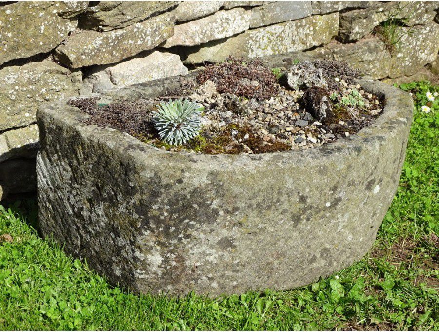 Antique Bowed Stone Trough