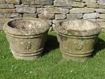 Weathered Tudor Rose Planters (Pair)