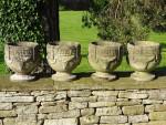 Weathered Compositon Stone Urns (Set of Four)