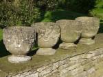 Weathered Compositon Stone Urns (Set of Four)