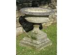 Weathered Haddonstone Urn on Base
