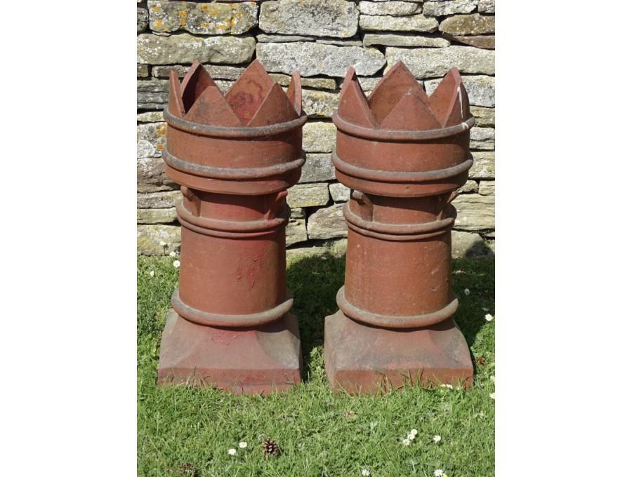 Salvaged Crown Chimney Pots (Pair)