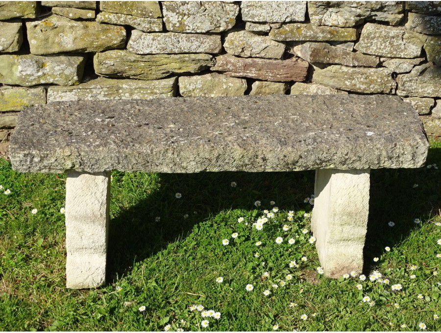 Weathered Reconstituted Stone Bench