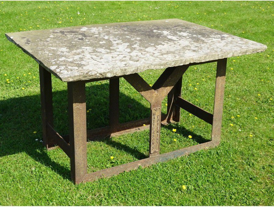 Salvaged Stone Garden Table