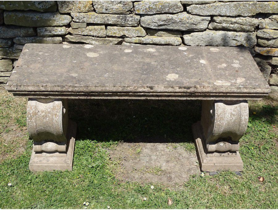 Vintage Composition Stone Bench