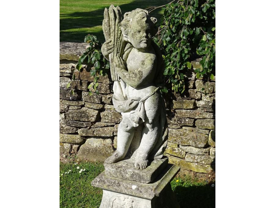 Carved Limestone Garden Statue