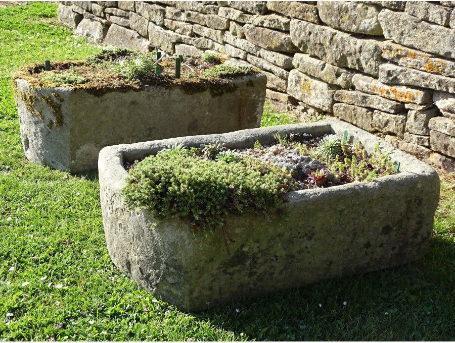 D-end Carved Stone Troughs
