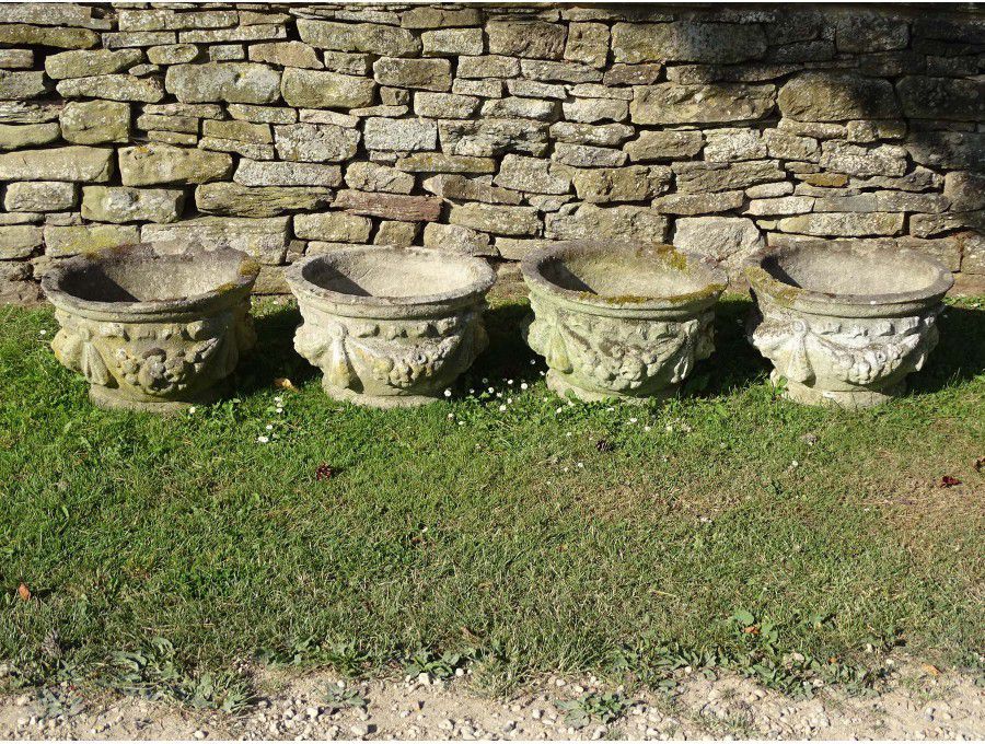 Weathered Garden Planters (Set of Four)