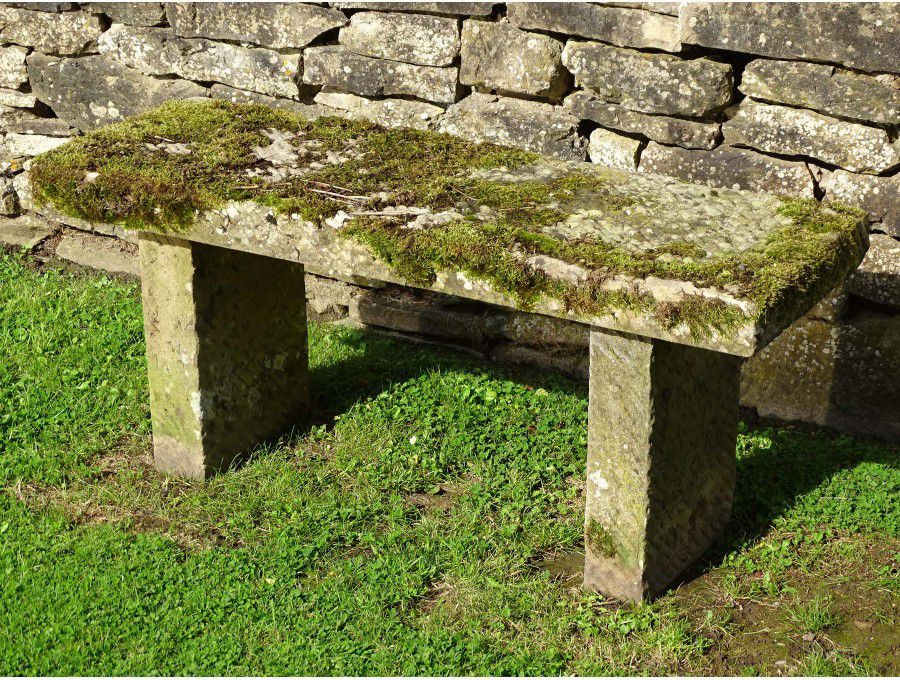 Carved York Stone Bench