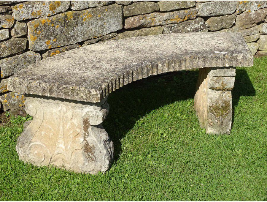 Curved Composition Stone Bench