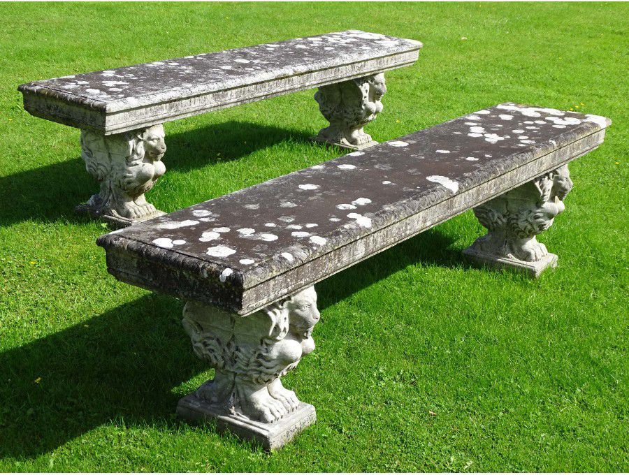 Antique Marble Benches (Pair)