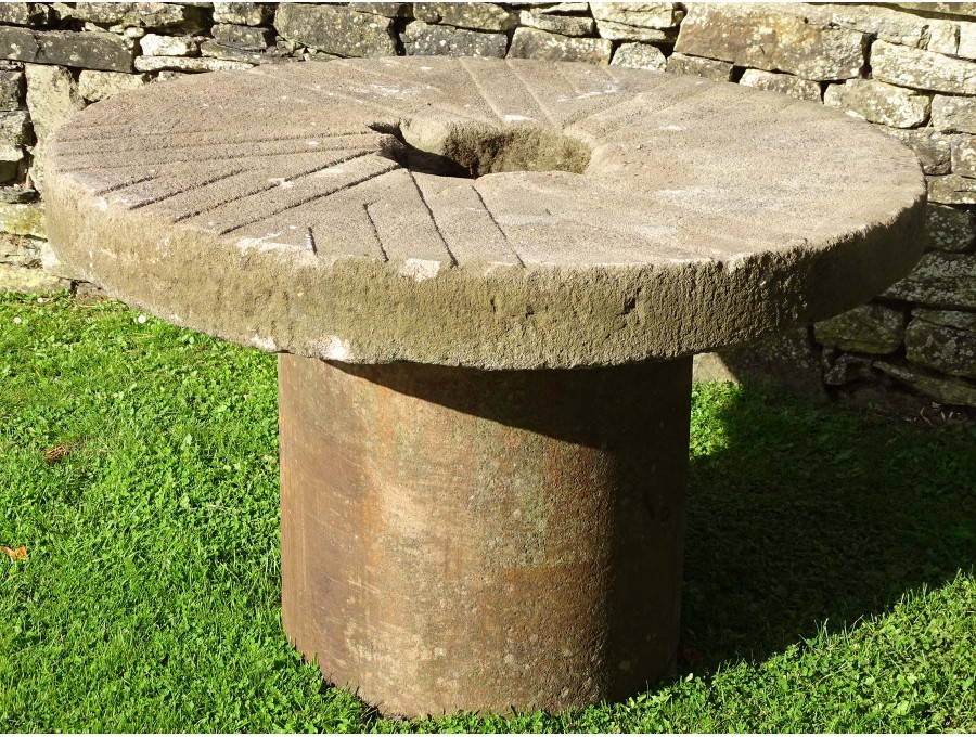 Salvaged Round Stone Table