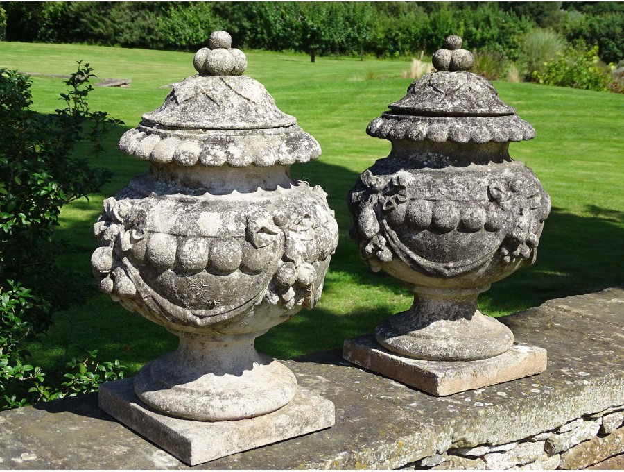 Antique Finial Urns (Pair)