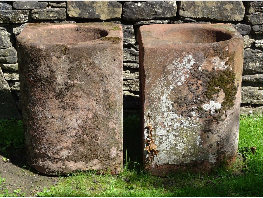 Antique Sandstone Corner Mangers (Pair)