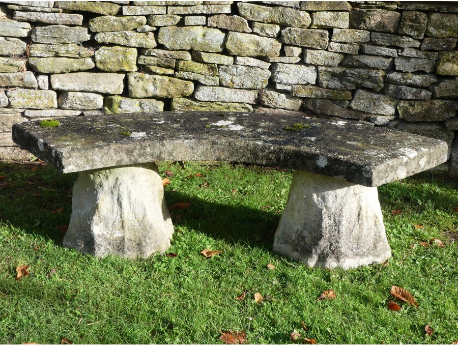Curved Composition Stone Garden Seat
