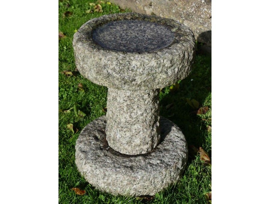 Weathered Granite Birdbath