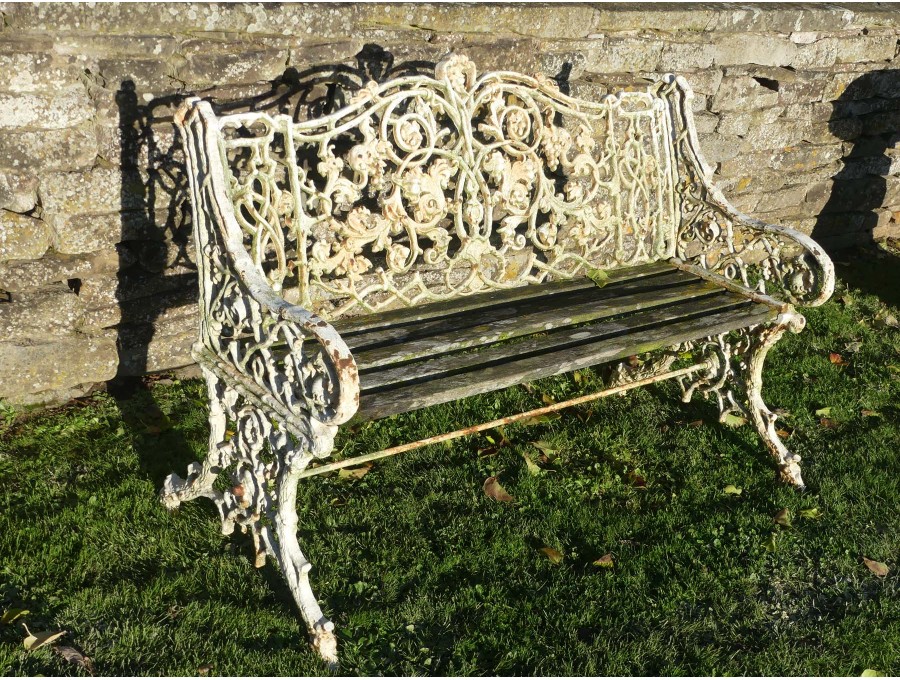Vintage Cast Iron Garden Bench