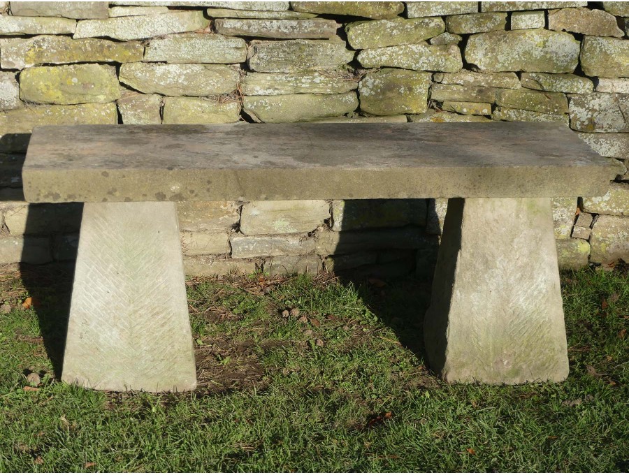Salvaged Stone Garden Seat
