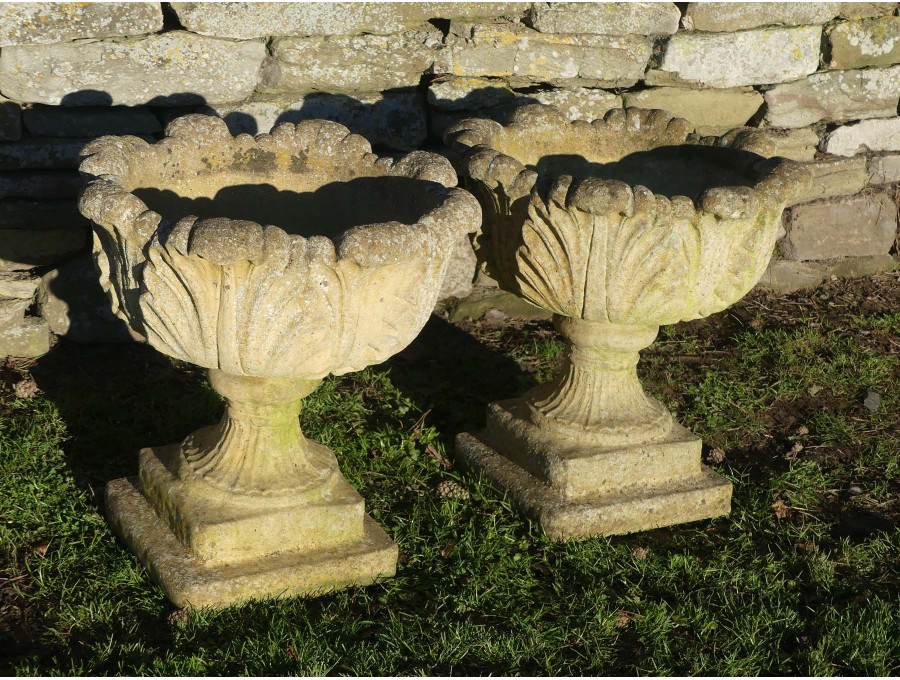 Weathered Garden Urns (Pair)