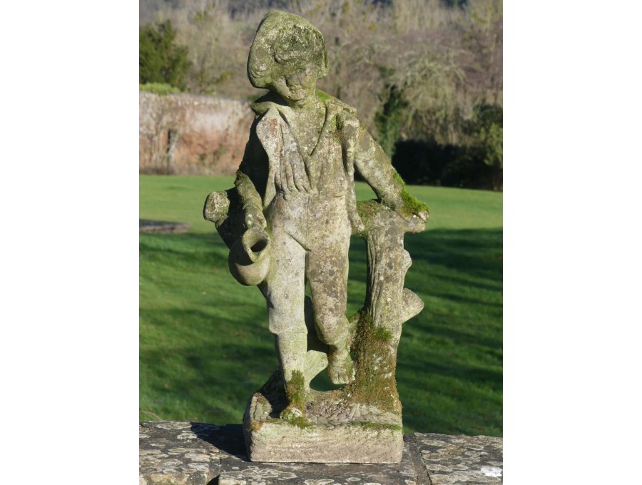 Weathered Statue, Boy with Jug