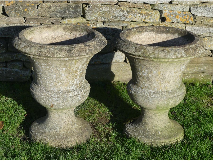 Weathered Garden Urns (Pair)
