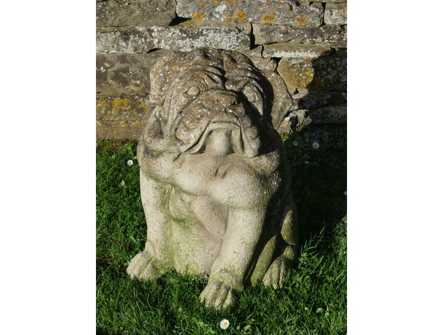 Weathered Composition Stone Bulldog
