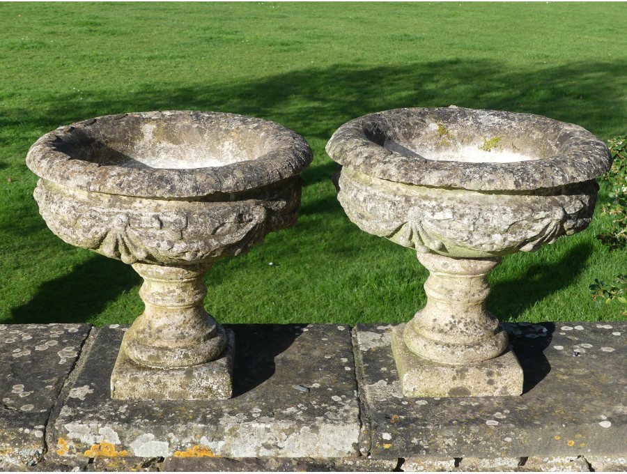 Cherry Drape Urns (Pair)