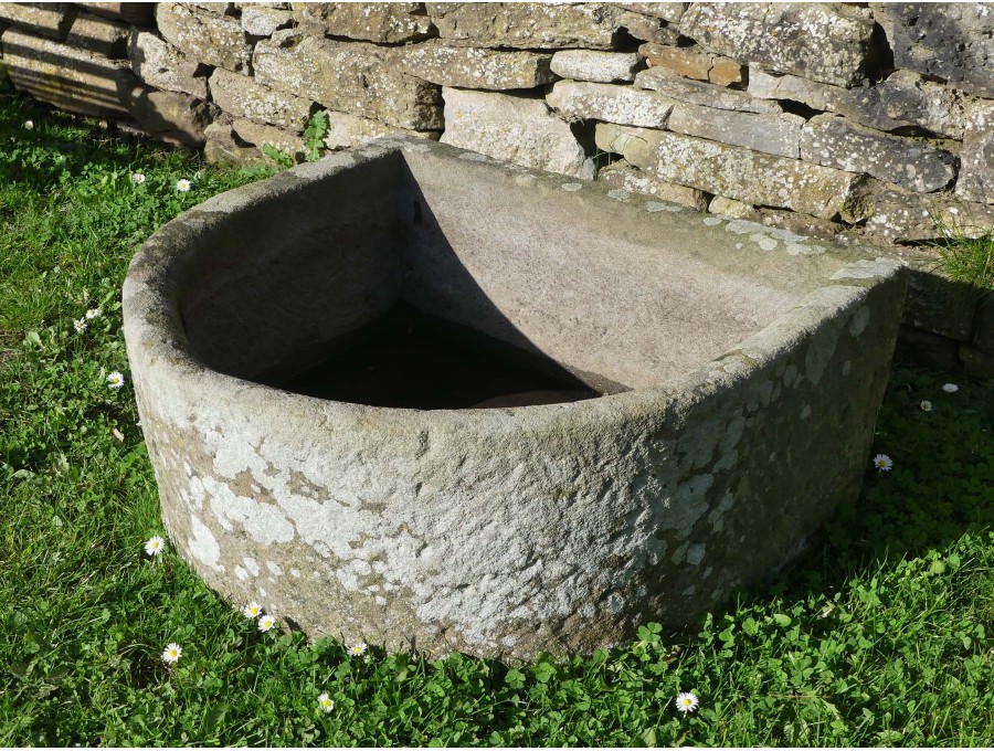 Antique Bow Fronted Stone Trough