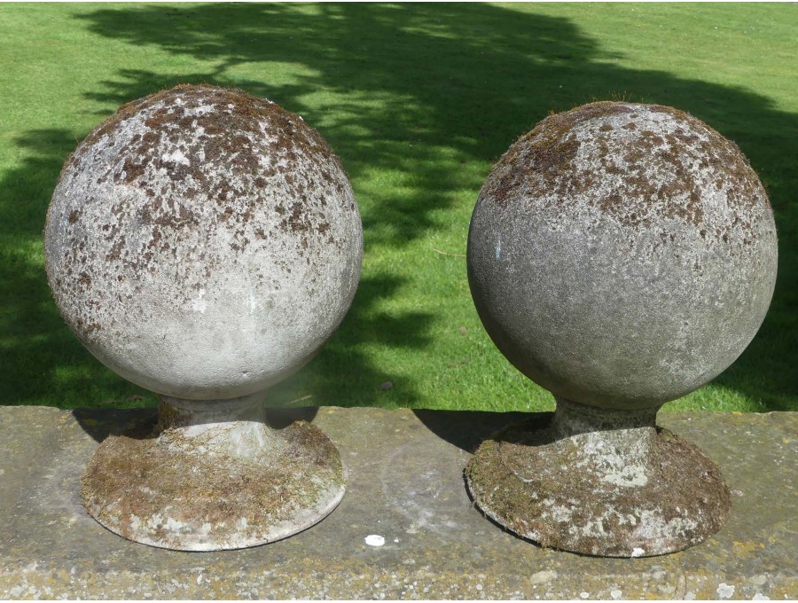 Weathered Ball Finials (Pair)