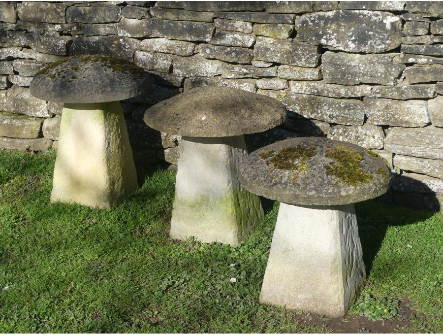 Weathered Staddle Stones (Set of Three)