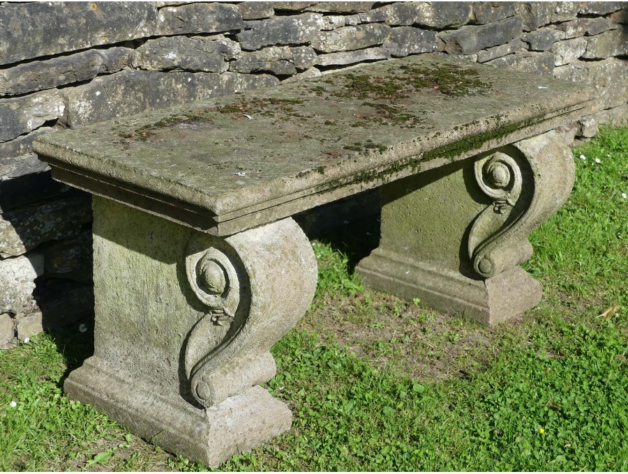 Vintage Scrolled Stone Seat