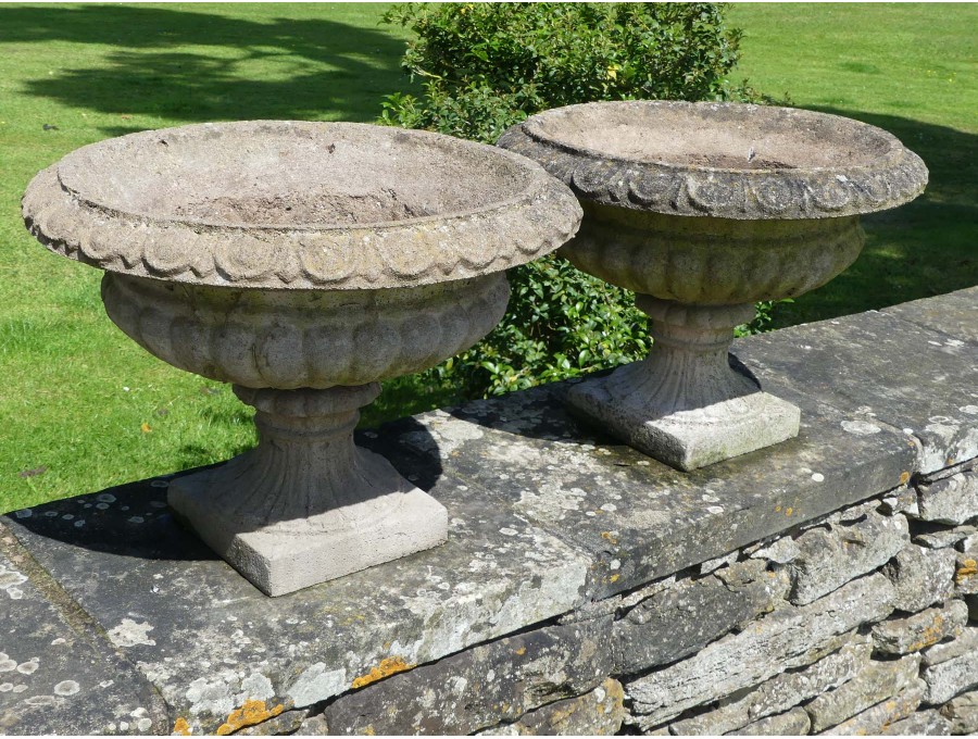 Weathered Tazza Urns (Pair)