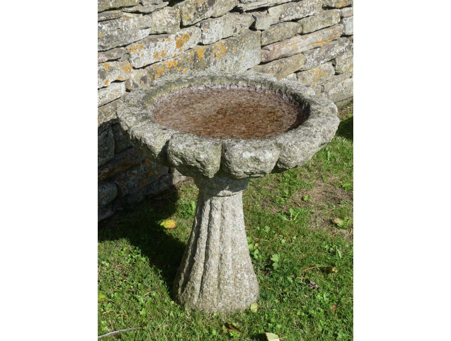 Vintage Granite Birdbath