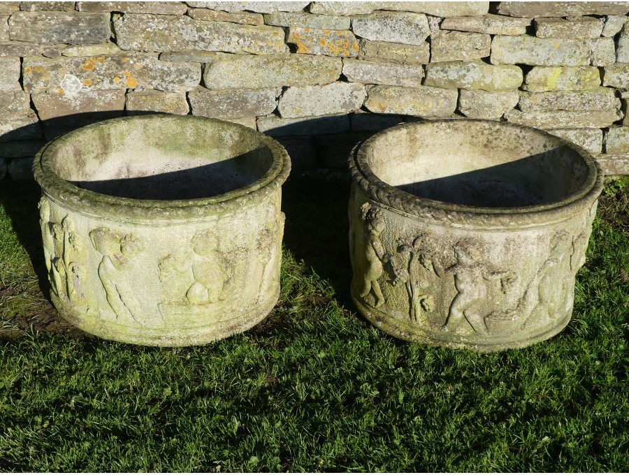 Large Weathered Planters (Pair)